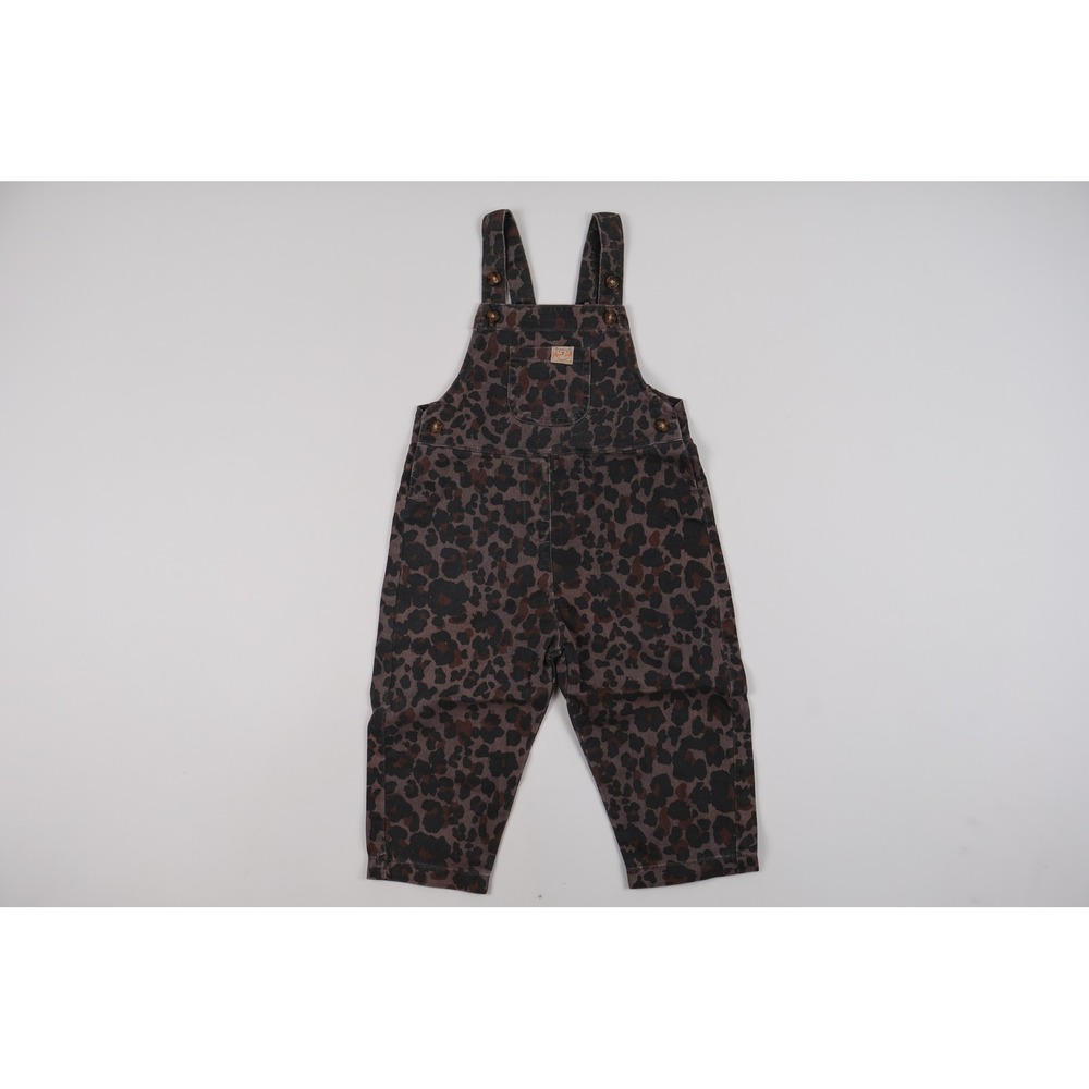 Next Overalls Leopard Print Brown Cotton 2-3Y NWT